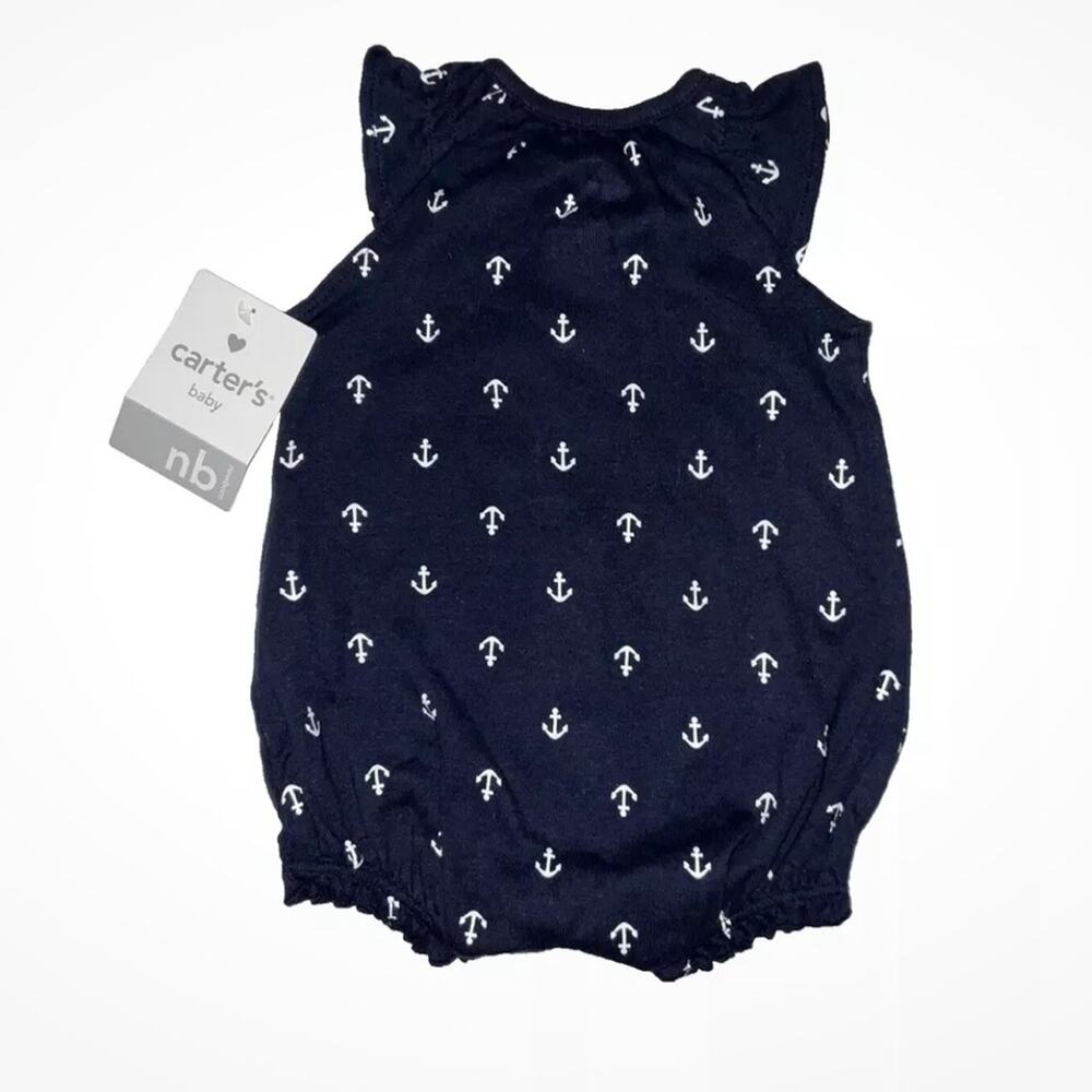 Carter’s baby blue and white anchor, onesie size NB newborn